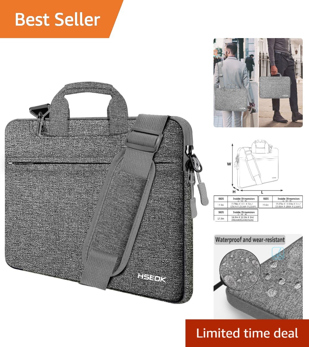 Elegant Laptop Shoulder Bag for 15-16 Inch Devices, Water-Resistant Protection