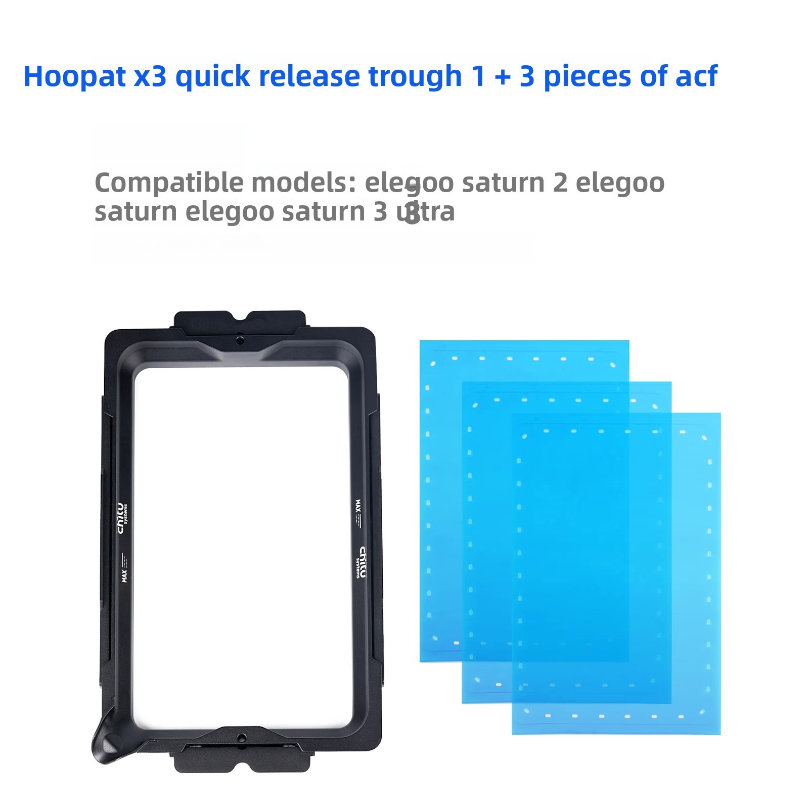 chitu3D printed Hoopat X3 quick-release trough with 3pcs ACF/NFEP (PFA)