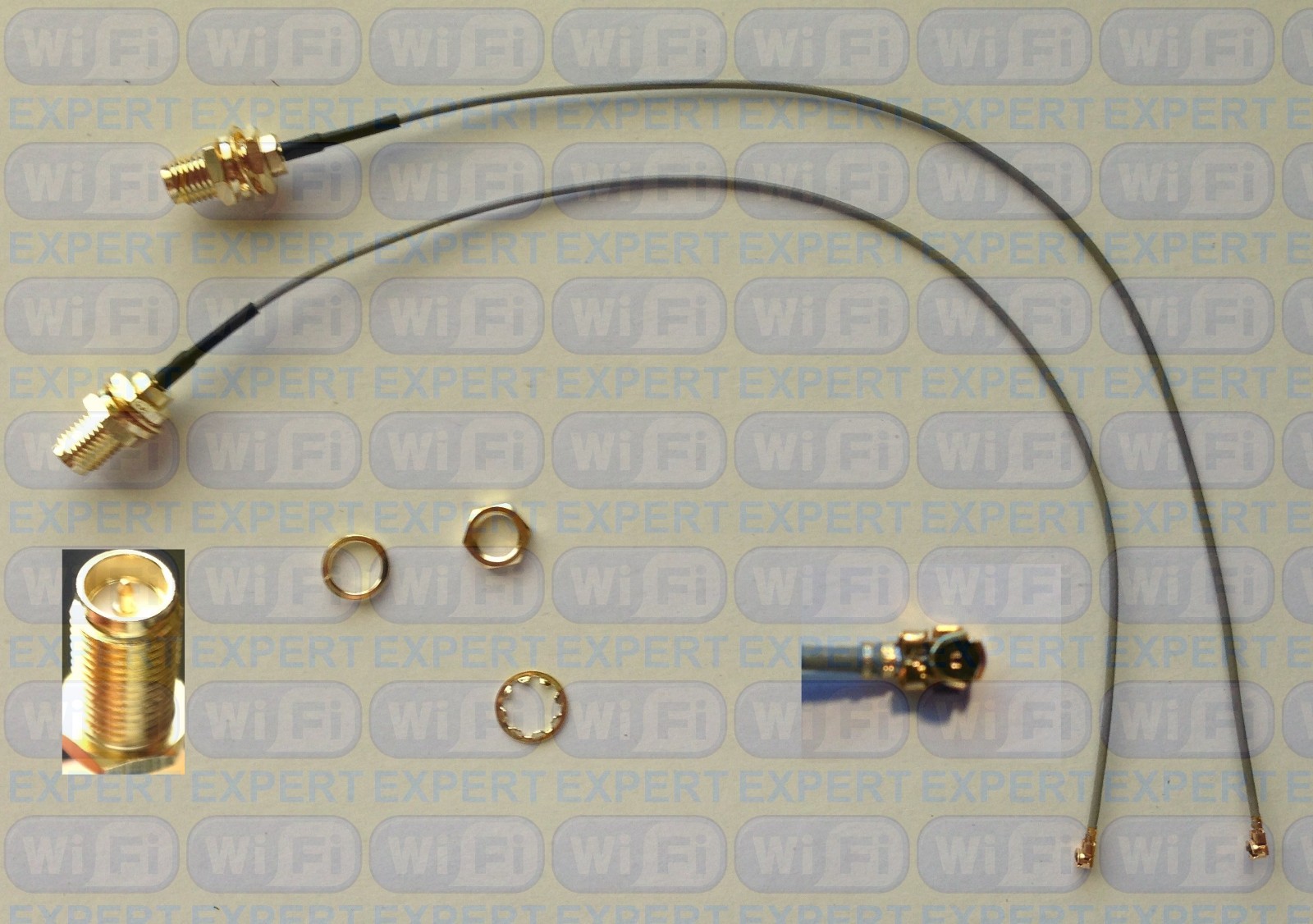 2 Mini 8" PCI U.FL to RP-SMA Antenna WiFi Pigtail Cable