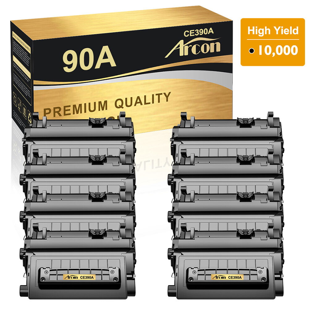8 Pack Toner Compatible With HP CE390A 90A LaserJet 600 M602dn M603dn M4555fskm