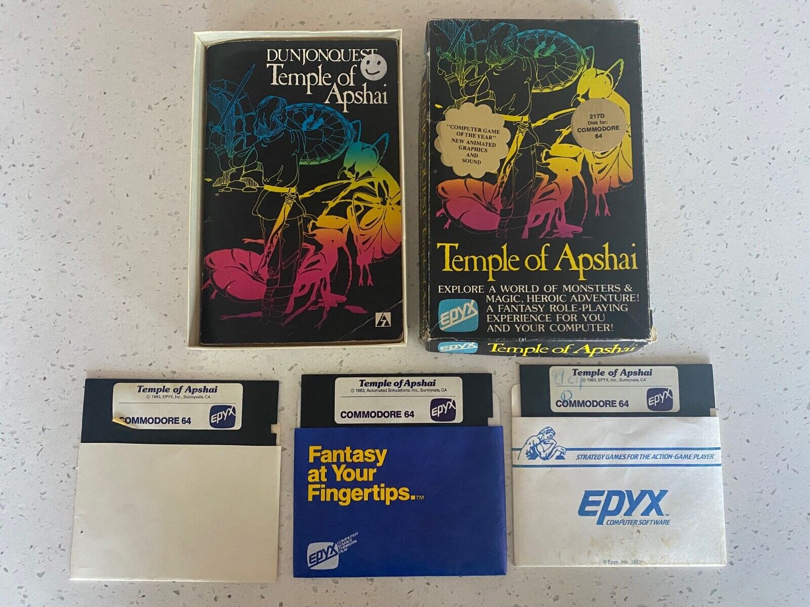 TEMPLE OF APSHAI VINTAGE DUNJONQUEST EPYX COMMODORE 64 SOFTWARE GAME 