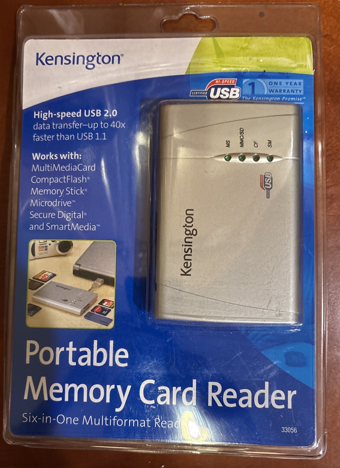 Kensington Portable Memory Card Reader USB 2.0 480mb/sec Model K33056