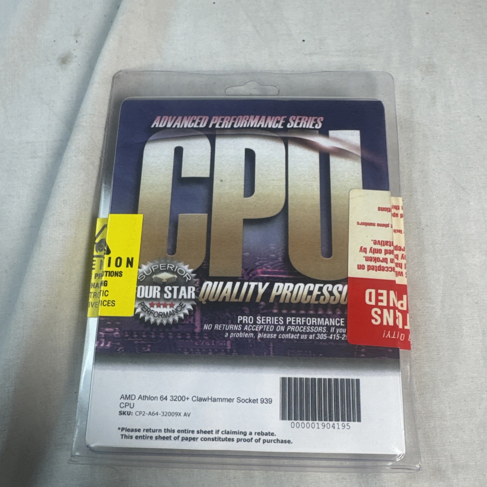 Advanced Performance Series CPU AMD Athlon 3200+ Clawhammer NEW IN PACKAGE 