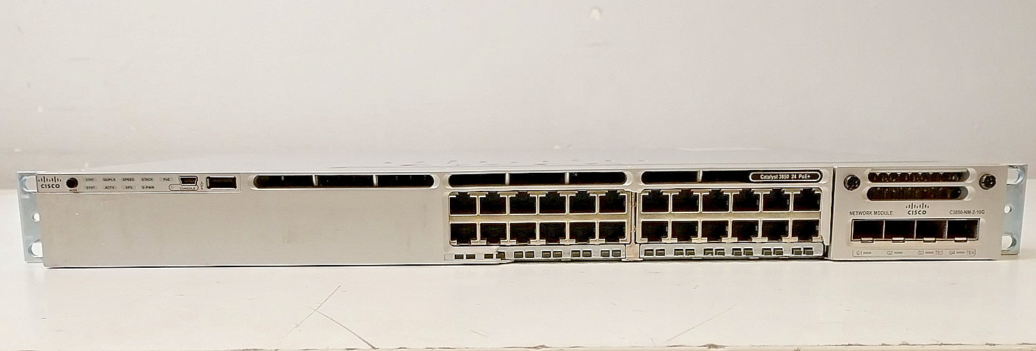 Cisco Catalyst 3850 24 Port PoE+ Giagbit Switch IOS-XE 16.12.09 WS-C3850-24P