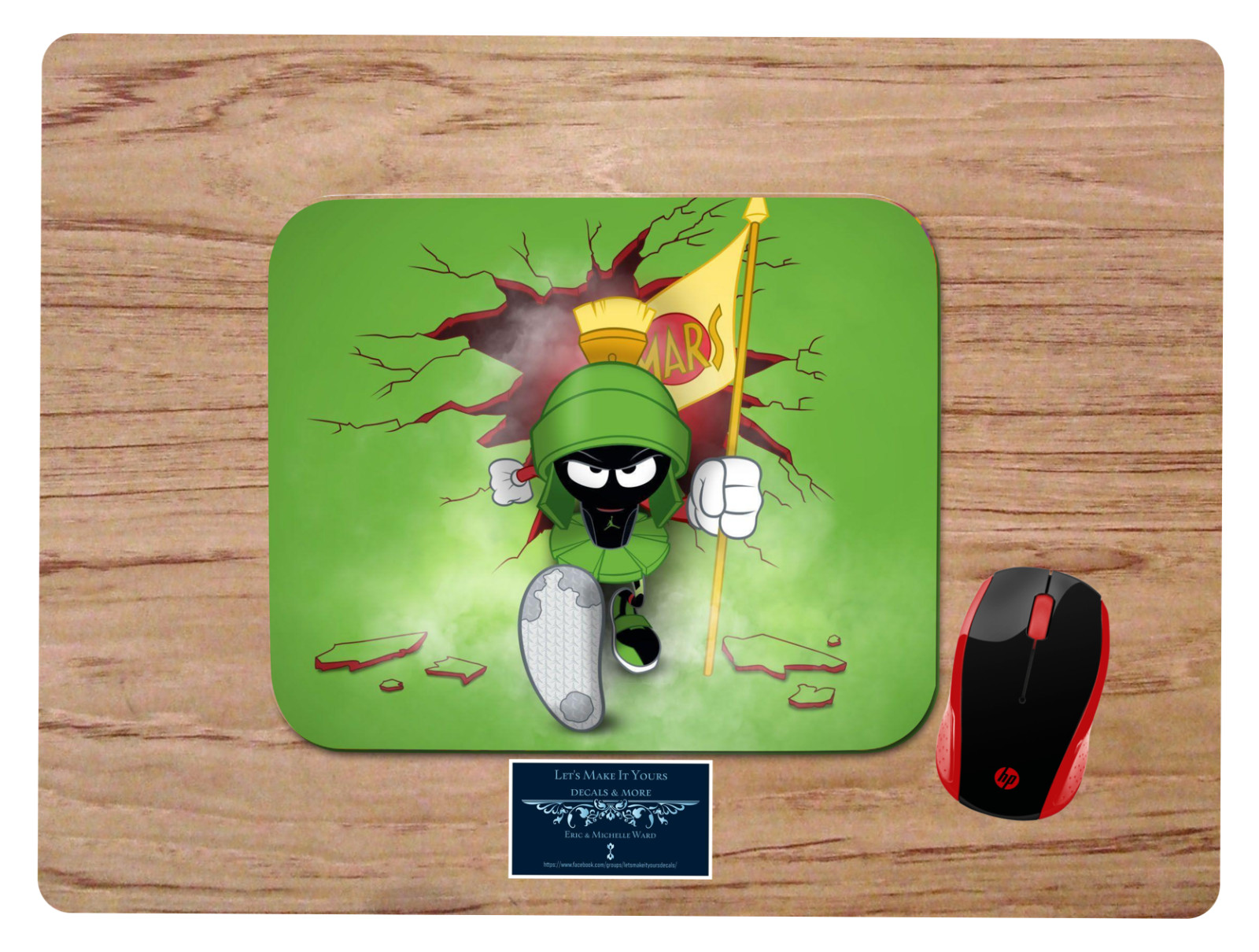 MARVIN THE MARTIAN BURSTING THROUGH WALL CUSTOM NON-SLIP MOUSE PAD HOME OFFICE