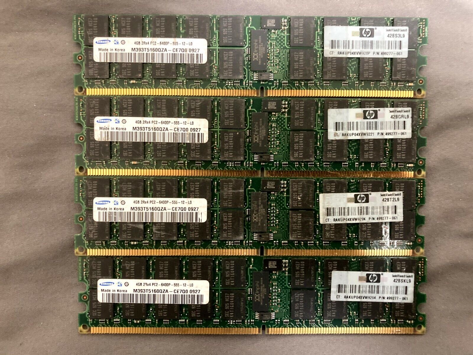 16GB (4x4GB) Samsung PC2-6400P 800MHz ECC Registered DDR2 FOR SERVER ONLY