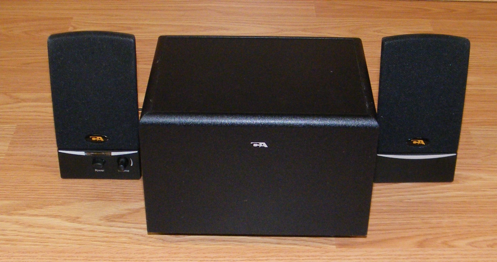 Genuine Cyber Acoustics 3-Piece Subwoofer System w/ AC Adapter & Speakers ONLY 