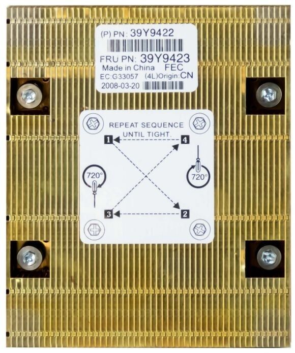 IBM System x3550 Low Profile Copper CPU Heatsink 39Y9422 39Y9423