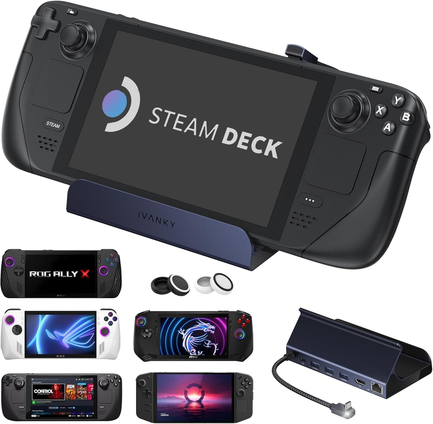 iVANKY 8in1 Steam Deck Dock for ASUS ROG Ally X/Legion Go/MSI Claw