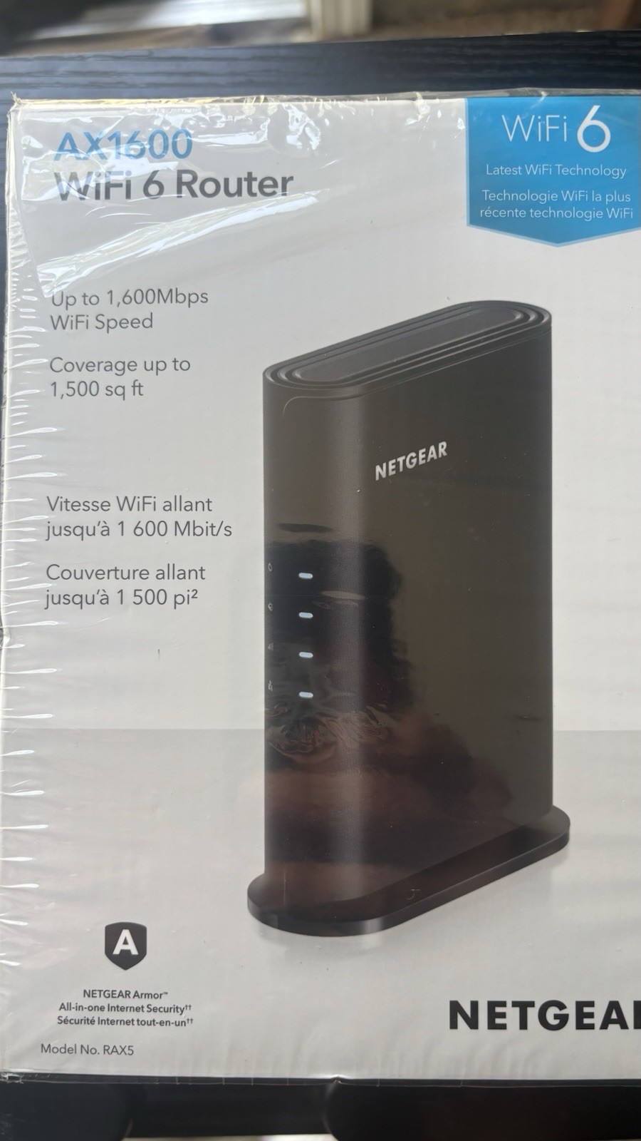 NETGEAR AX1600 WiFi 6 Router 1600Mbps Speed 1500sq Ft Coverage