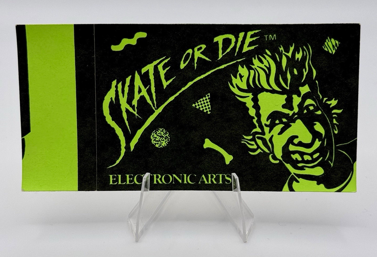 Original SKATE OR DIE 1988 EA Computer Game Electronic Arts Vtg 2x4 Sticker