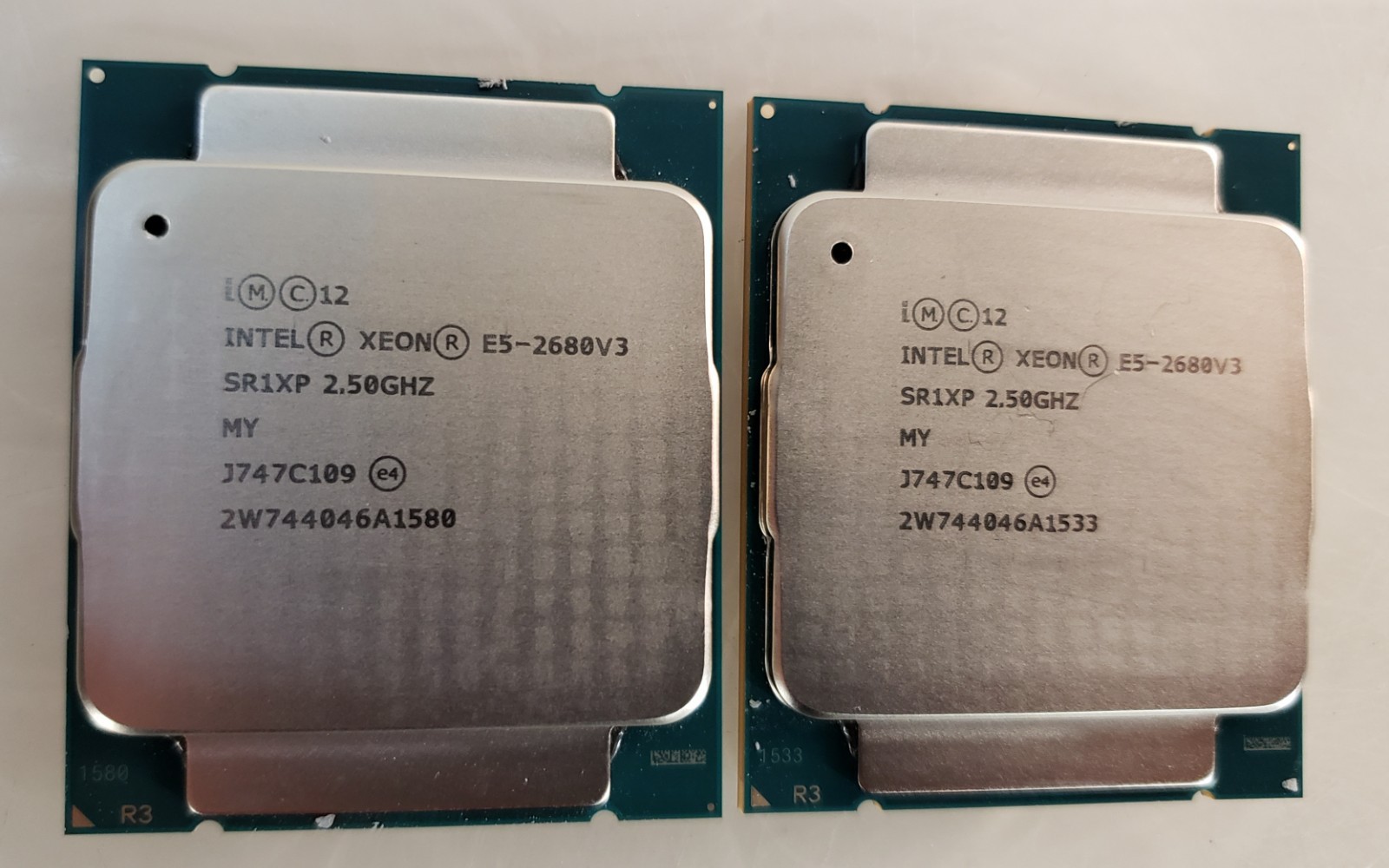 Pair of Intel Xeon E5-2680 V3 SR1XP 12-Core 2.50GHz Server Processor