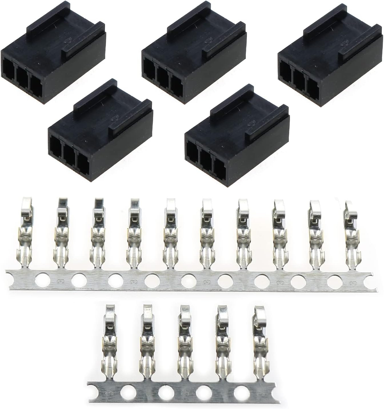 1Set Female 3-Pin PC Fan Connector Kit (5PCS 3 Pin 3Pin Fan Female PWM Power She