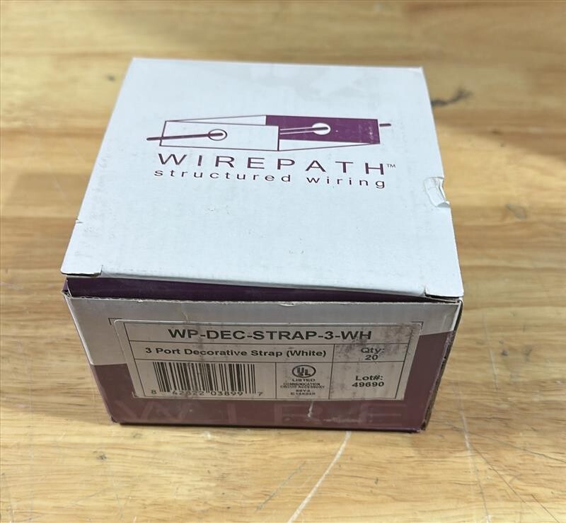 Wirepath WP-DEC-STRAP-3-WH 3 port decor strap white box of 20