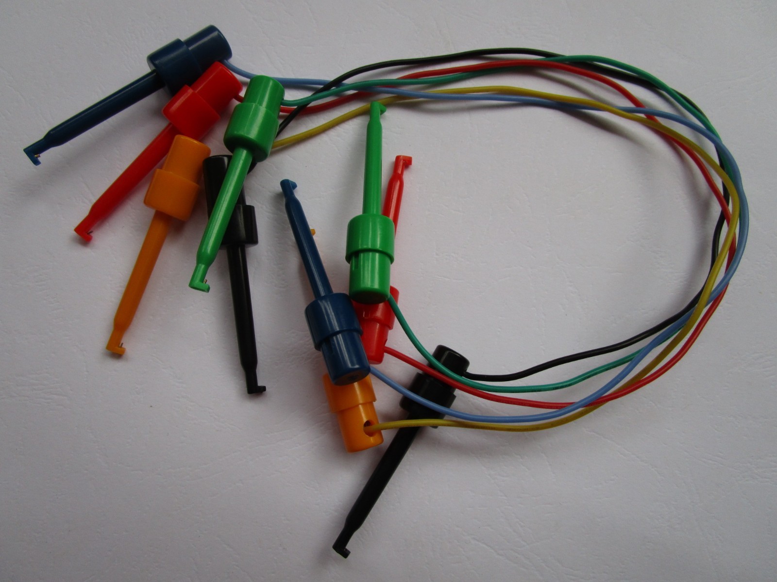 25 pcs Grabber Test Probe Single Hook Clip Lead Cable 5 colors 30cm Large-sized