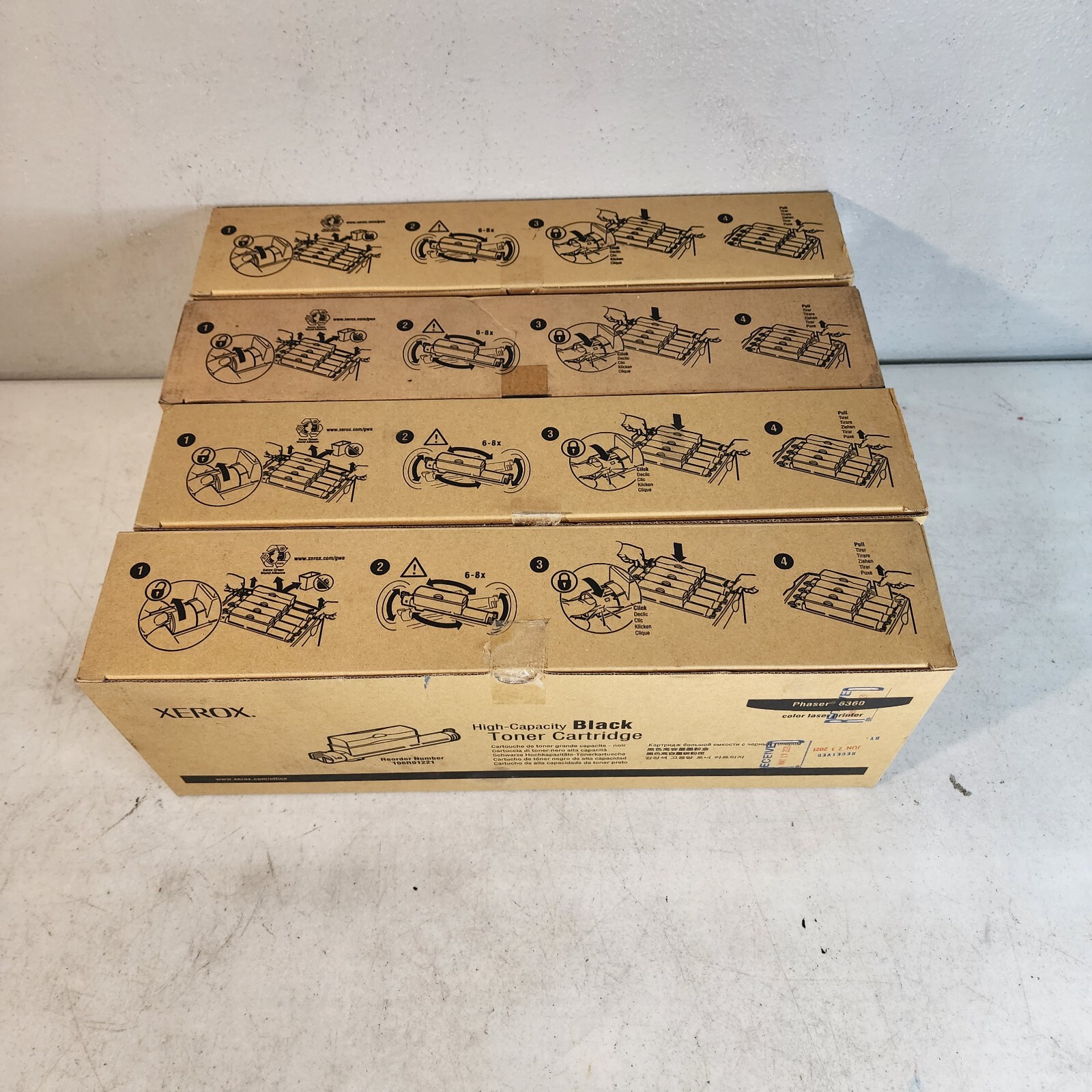 Xerox 106R01218 19 20 21 Phaser 6360 High Capacity Toner Cartridge CMYK Lot of 4
