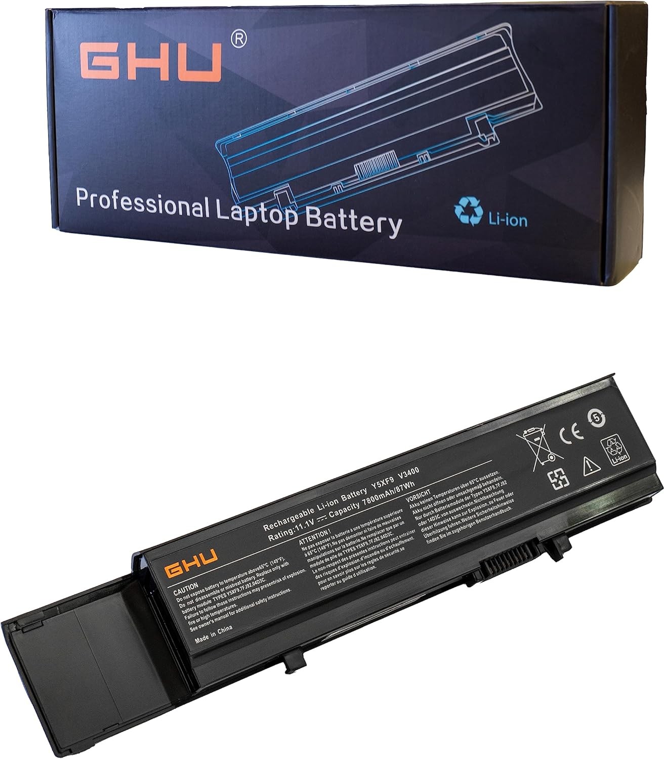 New 9 Cell Battery 87 WH Replacement for R5PJR Y5XF9 7FJ92 4JK6R 04D3C CYDWV