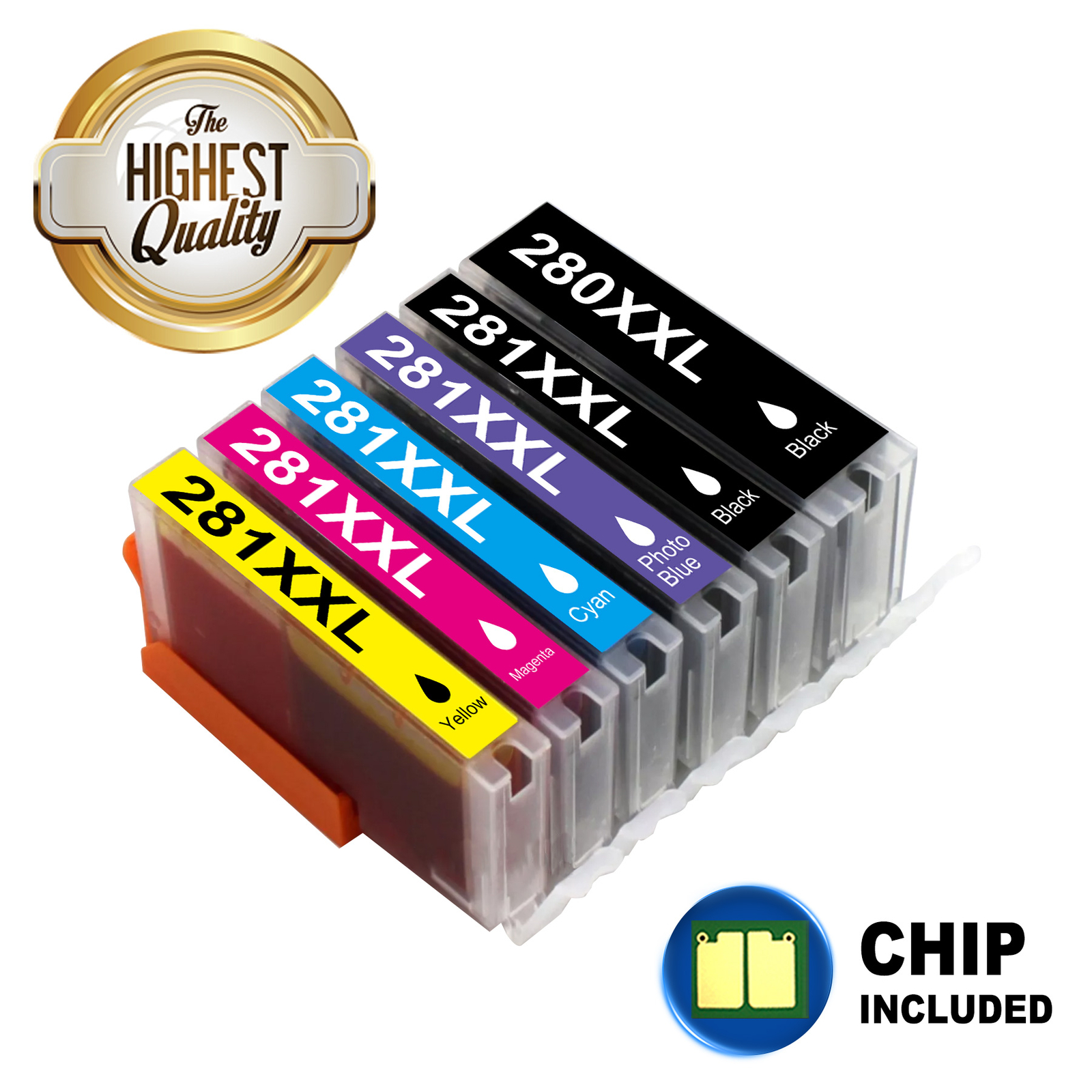 6PK High Yield PGI-280XXL CLI-281XXL Ink Cartridge for Canon PIXMA TR8600 TR8520