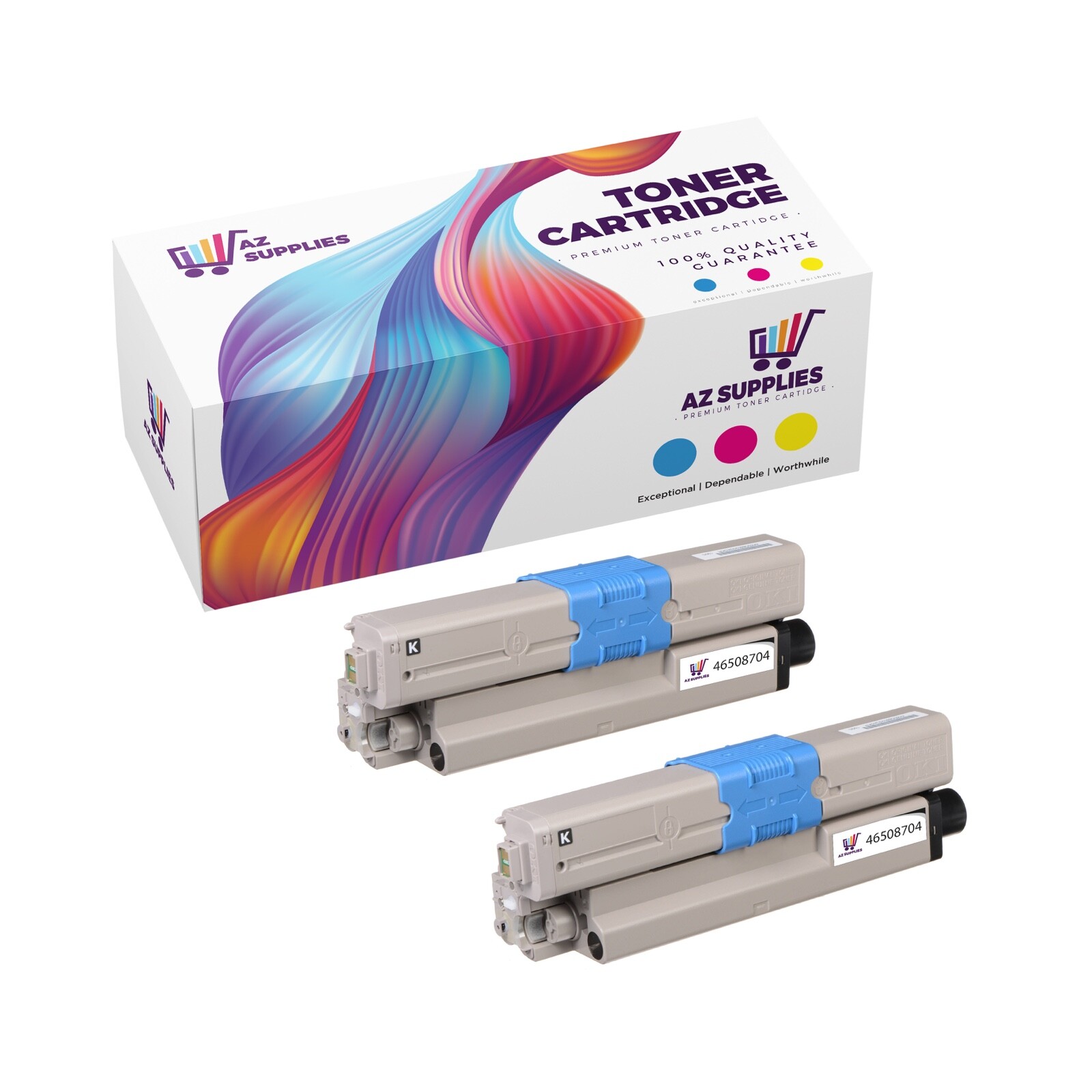 OKI Data Compatible Toner Cartridge for 46508704 C332dn MC363dn Black 2 Pack