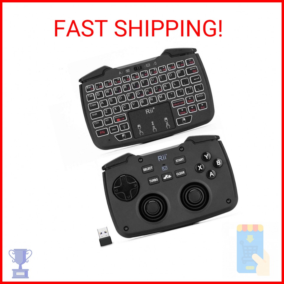 (Backlit Version)Rii RK707 3 in 1 Multifunctional 2.4GHz Wireless Portable Game 