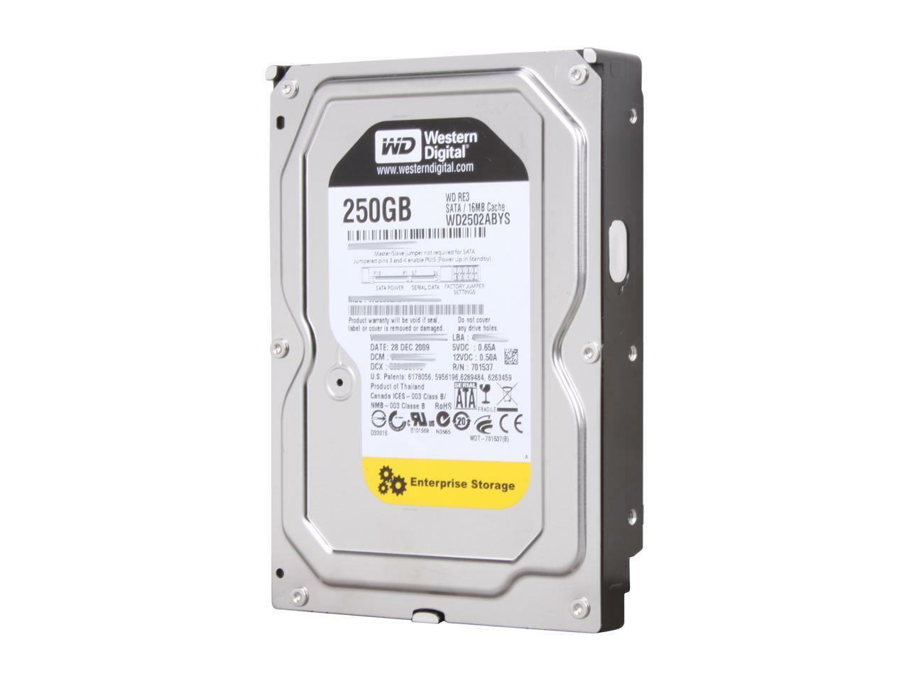 Western Digital RE3 Enterprise 250GB Internal 7200RPM 3.5" (WD2502ABYS) HDD