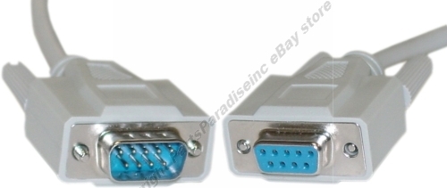 Lot10 25ft DB9pin Male-Female Extension Serial RS232 Straight Through Cable/Cord