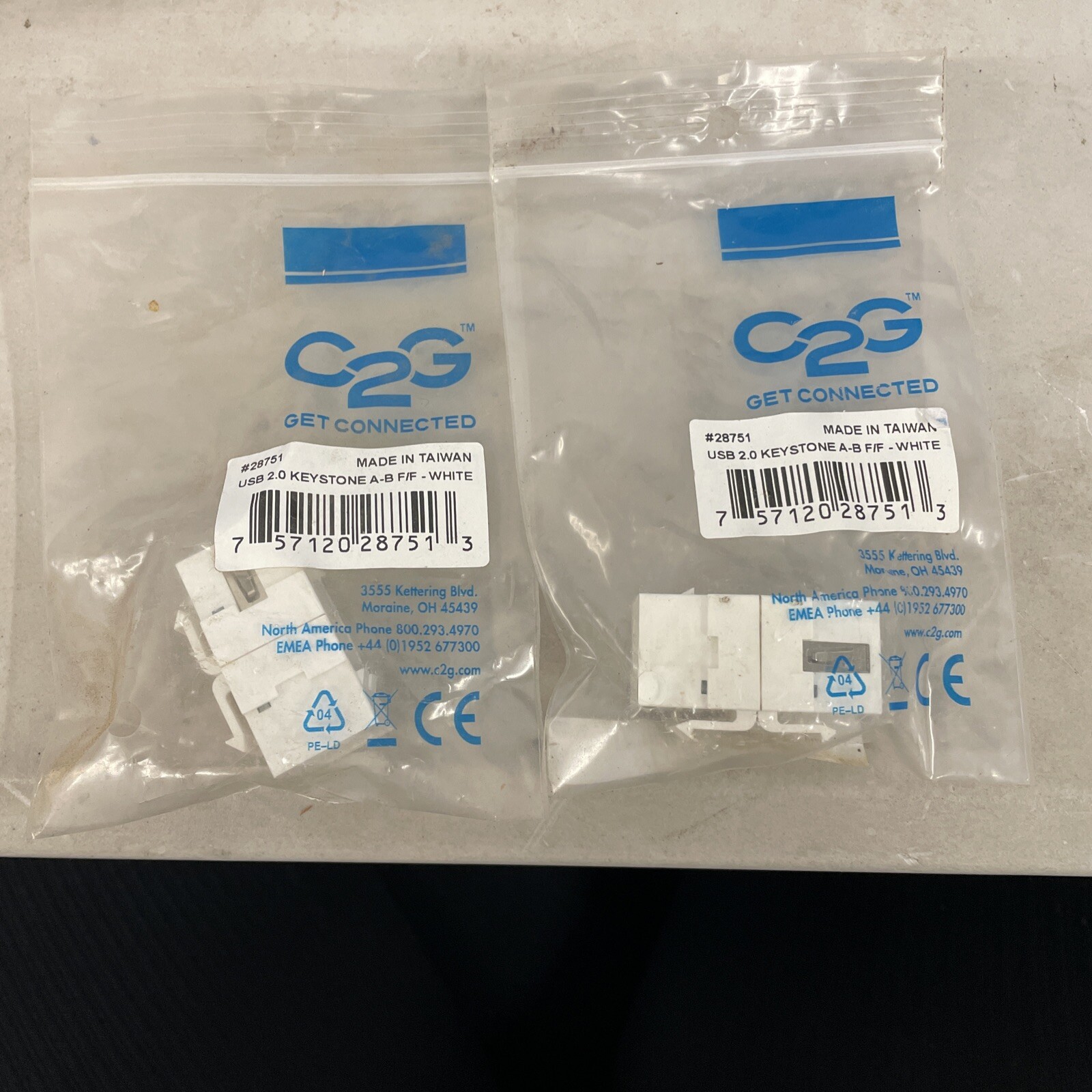 Lot Of 2 - Cables To Go 28751 Insert Module USB 2.0 Keystone A-b F/f White