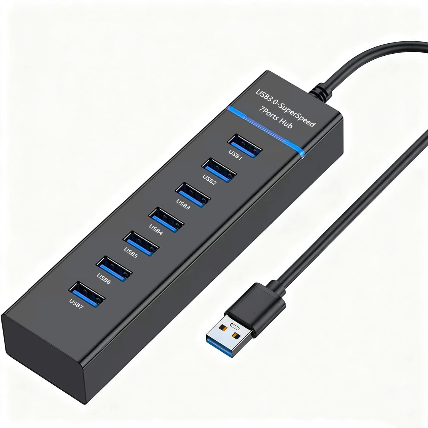 Upgraded USB3.0 Hub, 7-Port USB Extender Splitter, Multi Device Docking Stati...