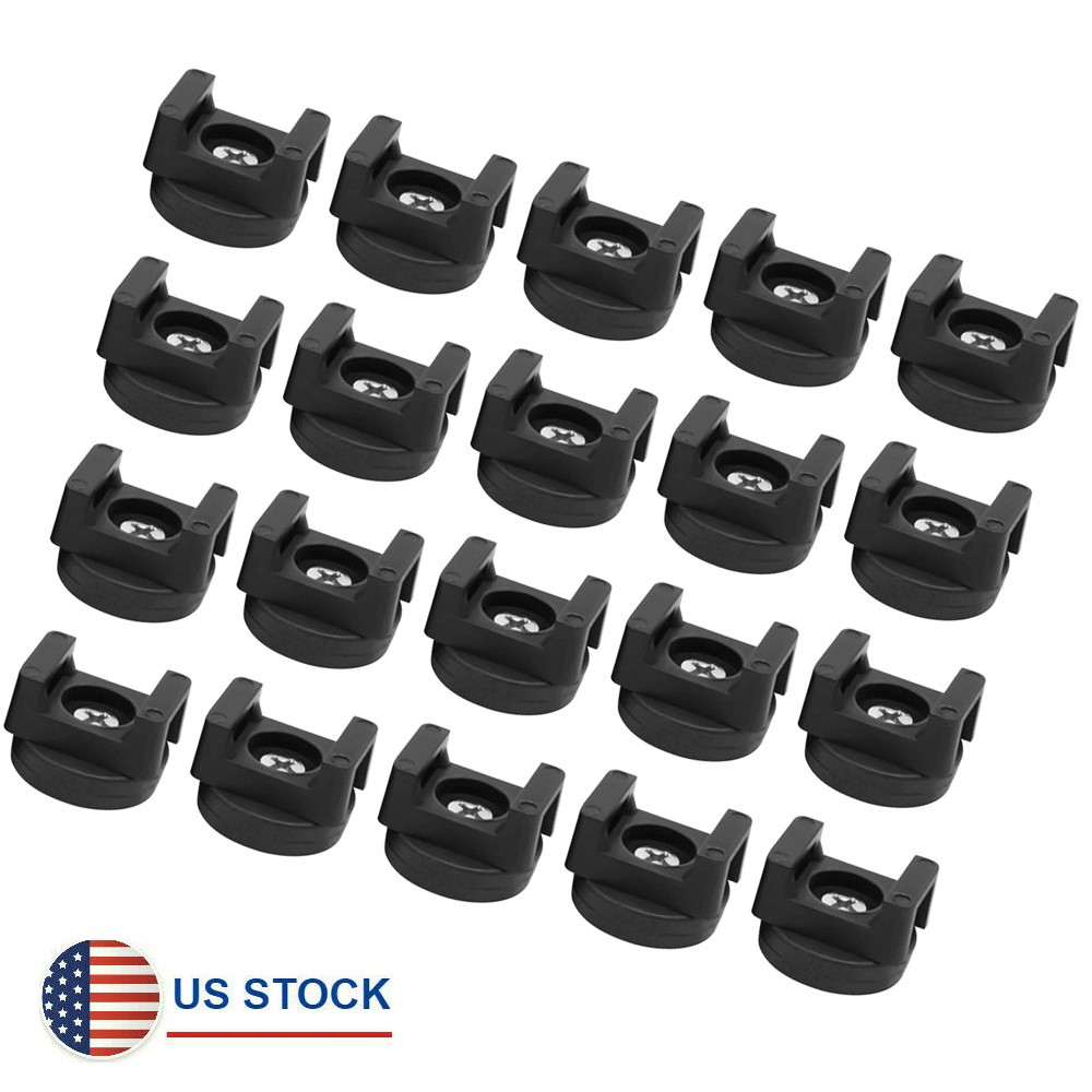 20Pcs Black Magnetic Cable Zip Tie Mount Base Wire Clips Management Bases Holder