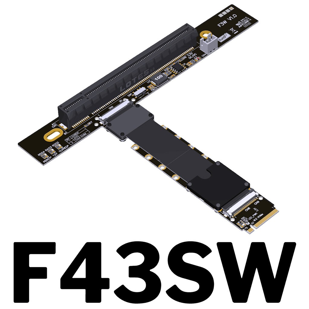 (ADT Link) PCIe 5.0 M.2 NGFF NVMe Key M-to-PCI-E 5.0 X16 Extension Cable 25/50cm