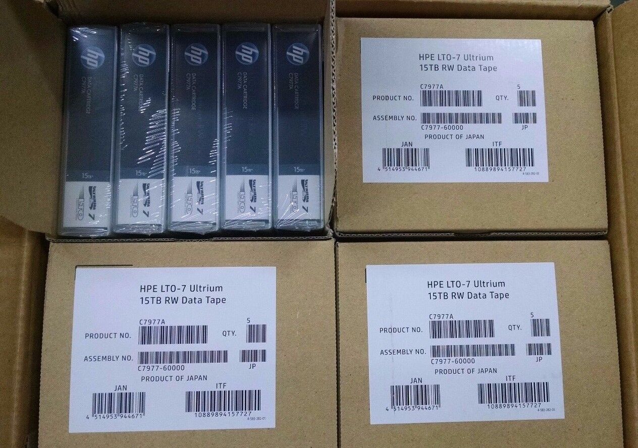HP C7977A LTO-7 Ultrium7 Backup Tape Cartridge (6.0TB/15TB) 6TB/15TB NEW 20 Pack