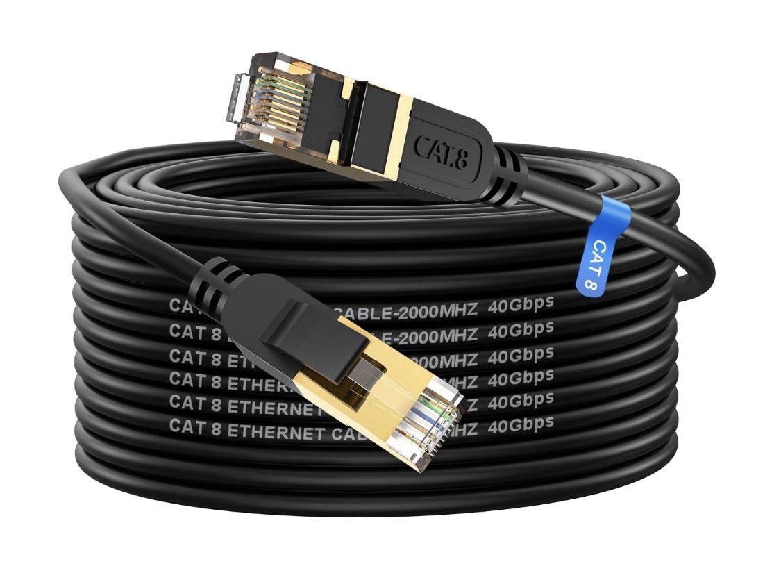 Cat 8 Ethernet Cable, 75FT High Speed Heavy Duty 26AWG Cat8 LAN Network Cable...