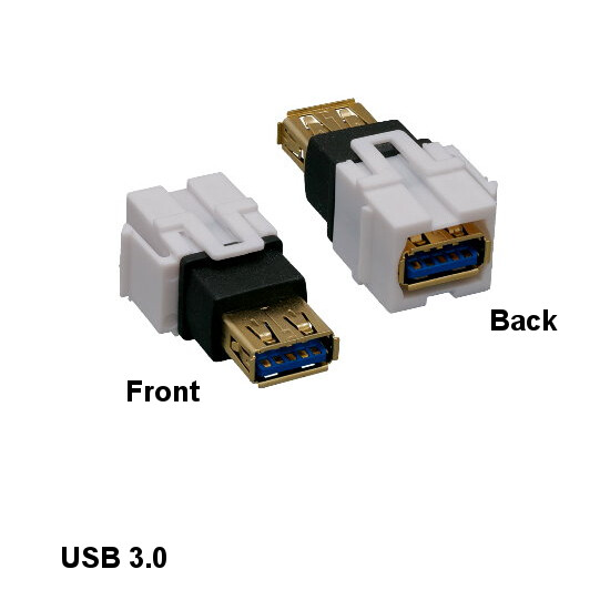 [10X] USB 3.0 Type A to A Keystone for Wall Plate Snap-in Patch Panel Insert