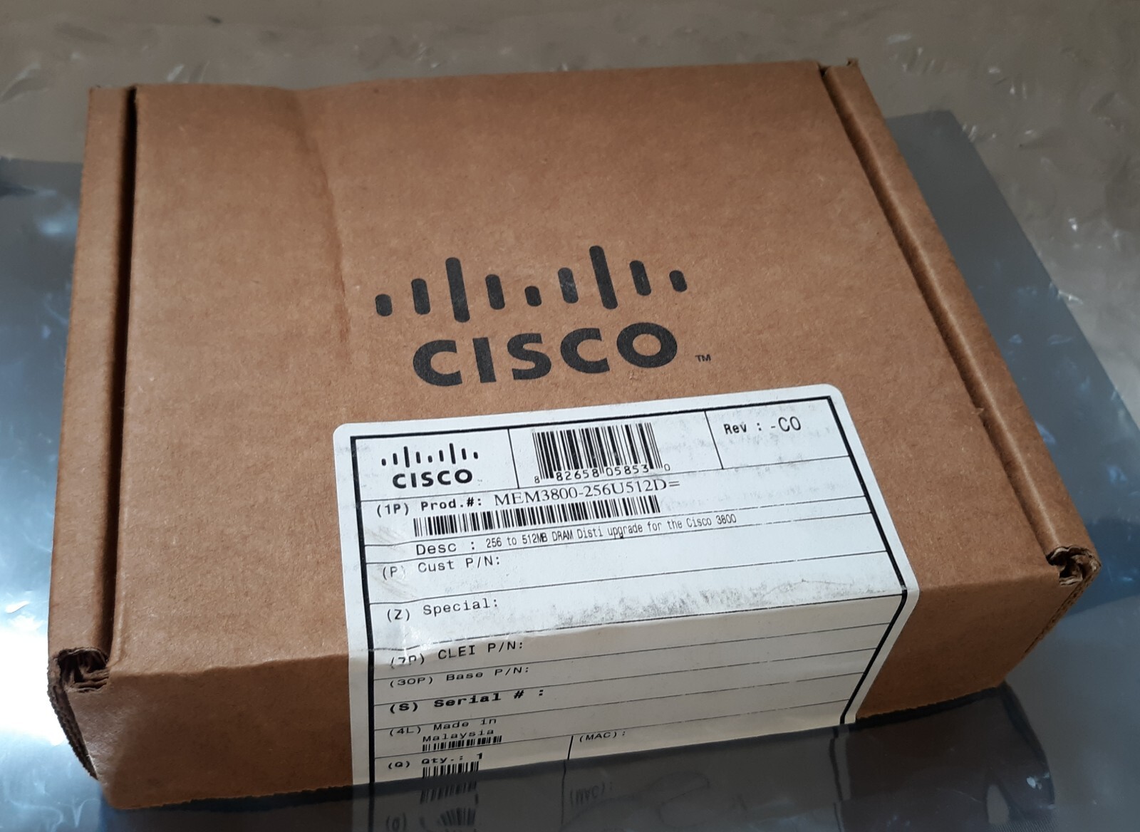 Genuine Cisco MEM3800-256U512D 256 To 512MB DRAM For Cisco 3800 NEW *SEALED*