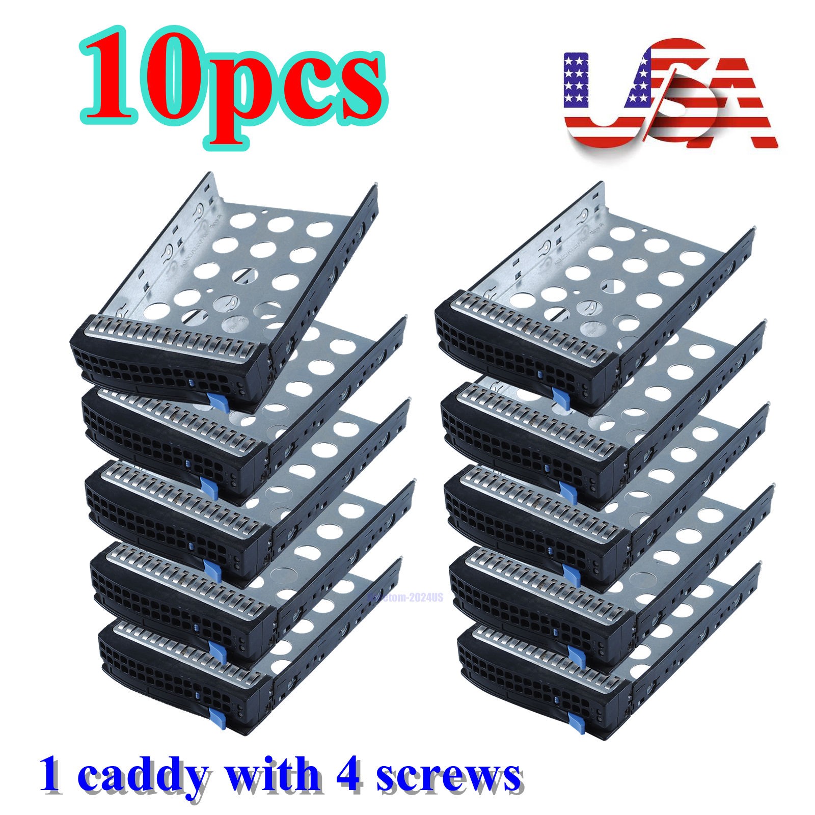 LOT OF 10 For Supermicro 3.5" LFF SAS SATA Hard Drive Tray Caddy 01-SC93301 USA