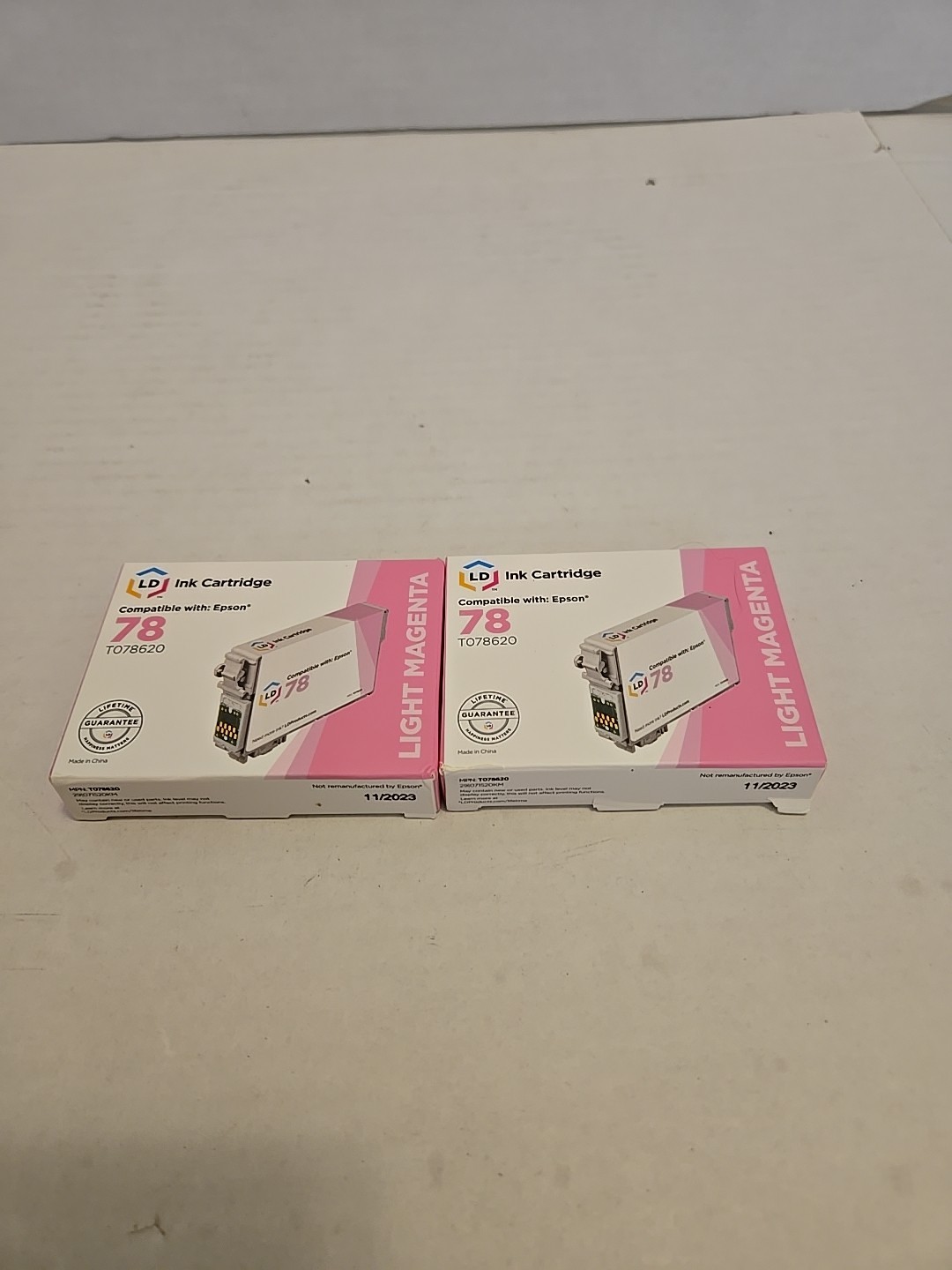 2-LD Ink Cartridge for Compatible With Epson 78 T078620 Light Magenta, Exp.11/23
