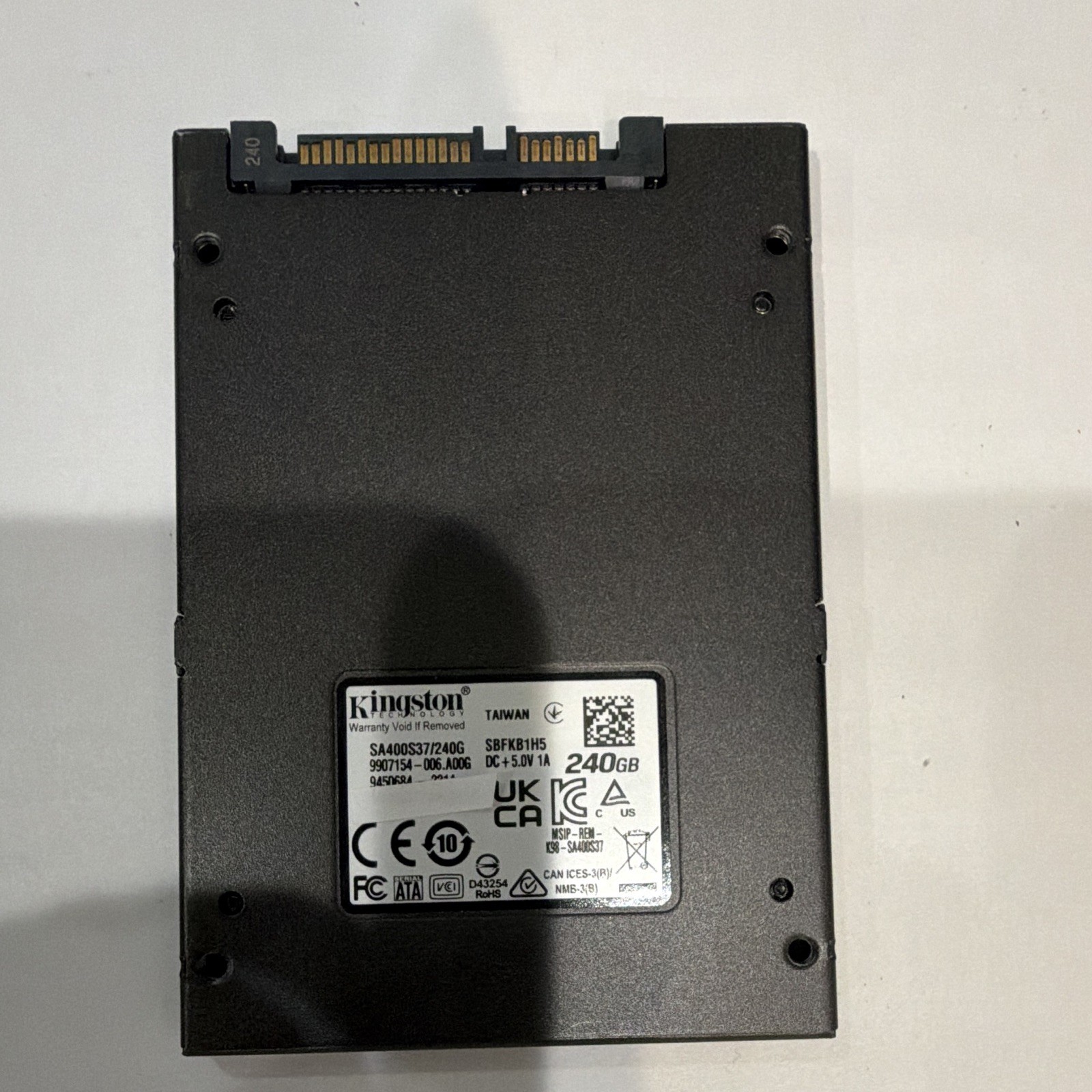 Kingston SA400S37/240G 240GB 2.5 SATA III SSD Black 77% health 109 cycles
