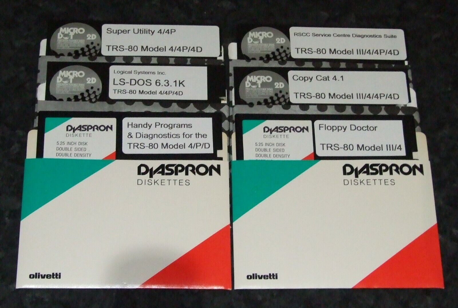 6 Disks of Diagnostics and handy programs for TRS-80 Model 4 restorers repairers