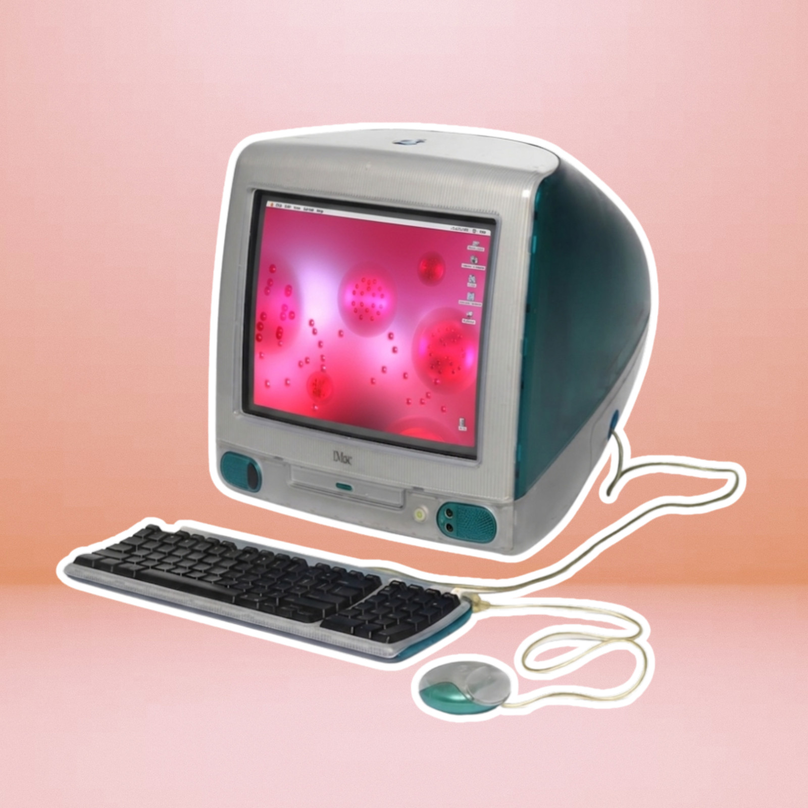 Apple iMac G3 Teal Computer, 1998 Y2K First Generation with Keyboard & Mouse 🩵