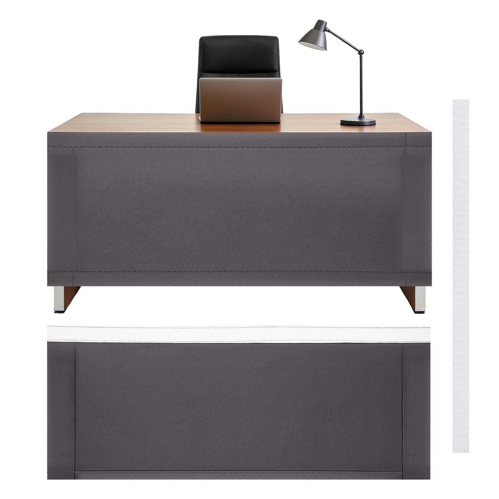 59x24 Inch Under Desk Privacy Panel, Desk Skirt Office Home, Lavender Gray