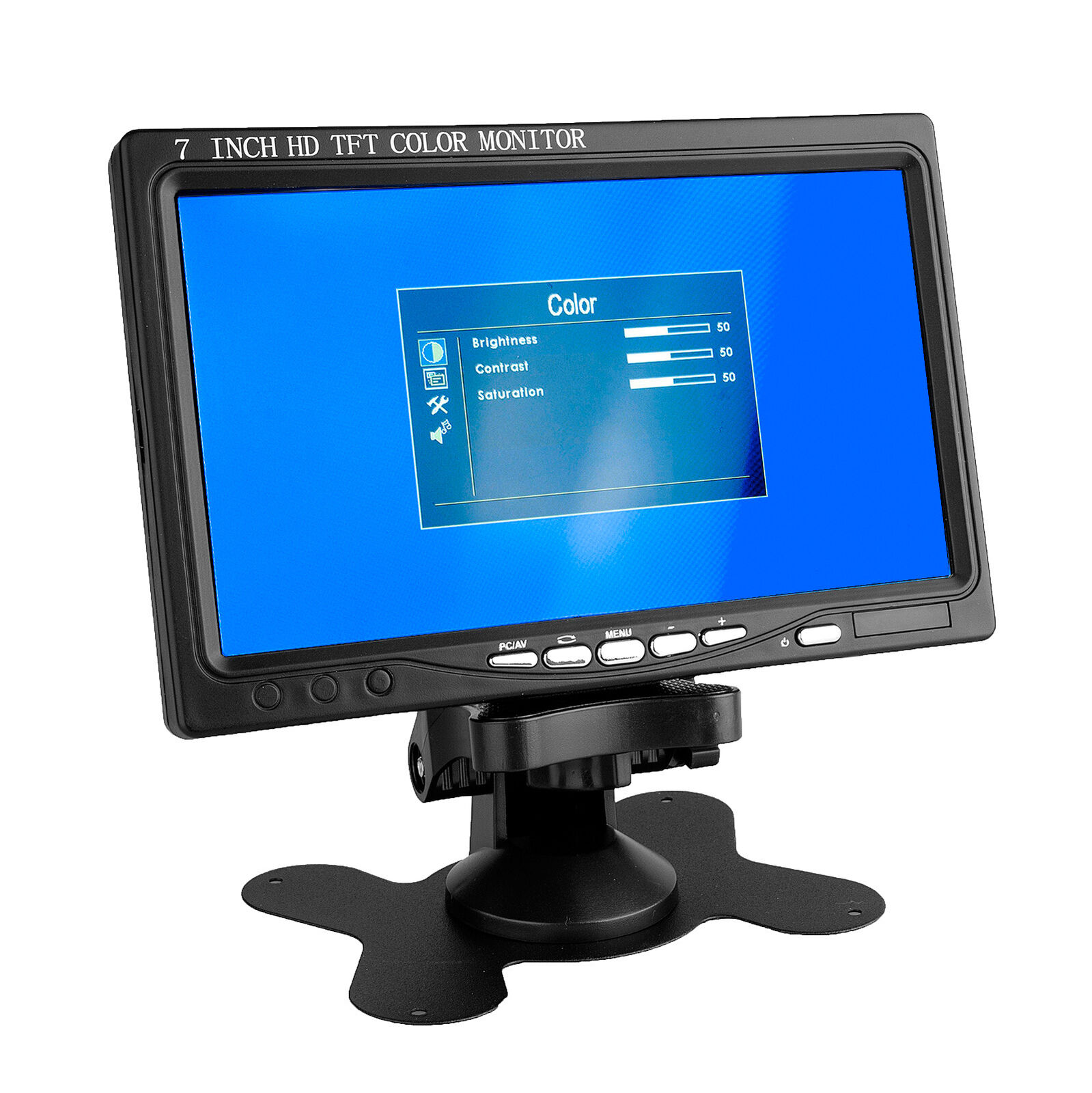 7 inch LCD Wide Screen HDMI RCA Video Audio Speaker Car Backup DVD IPS Monitor