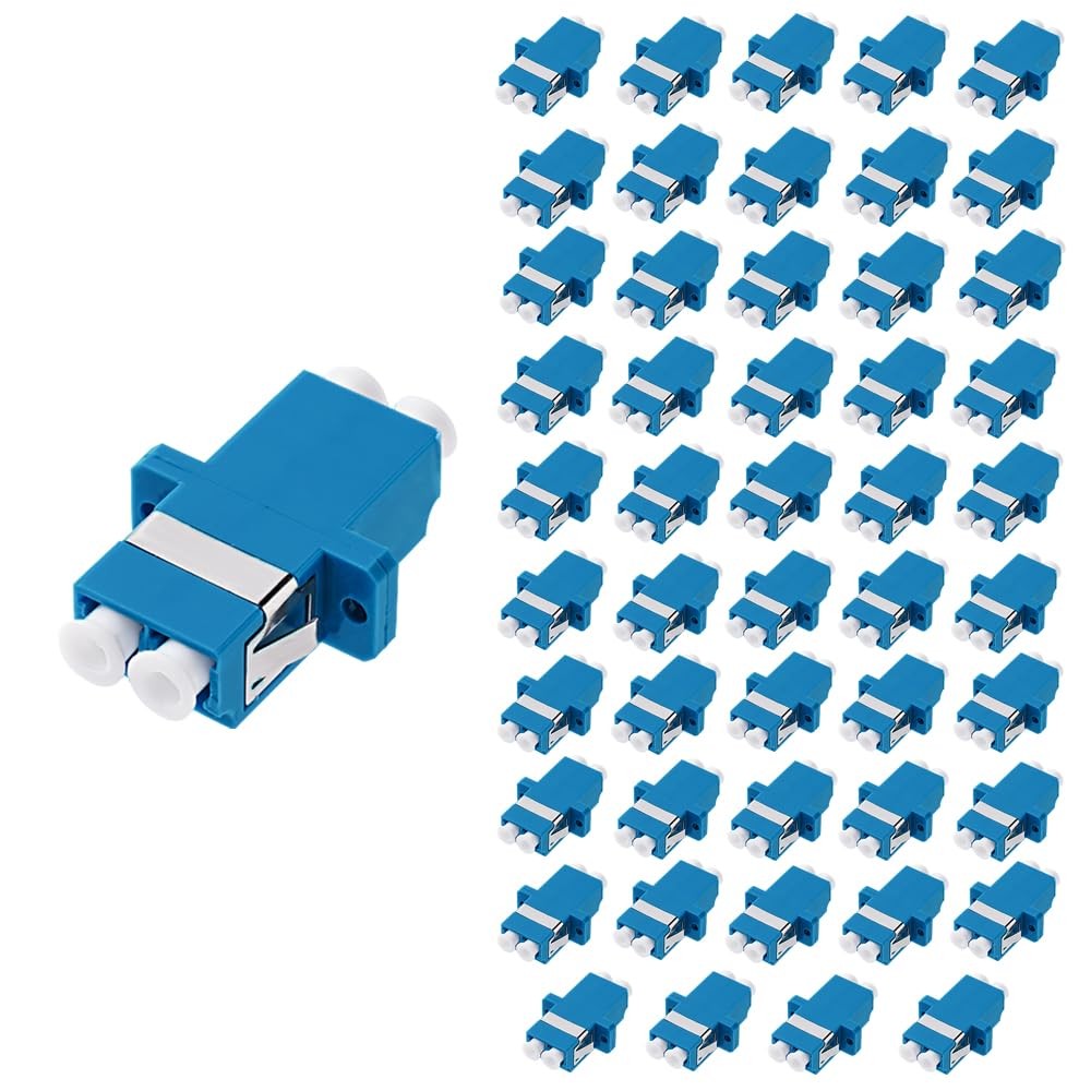 50 PCS LCUPC To LCUPC Couplers Duplex Fiber Optical Adapters Connectors