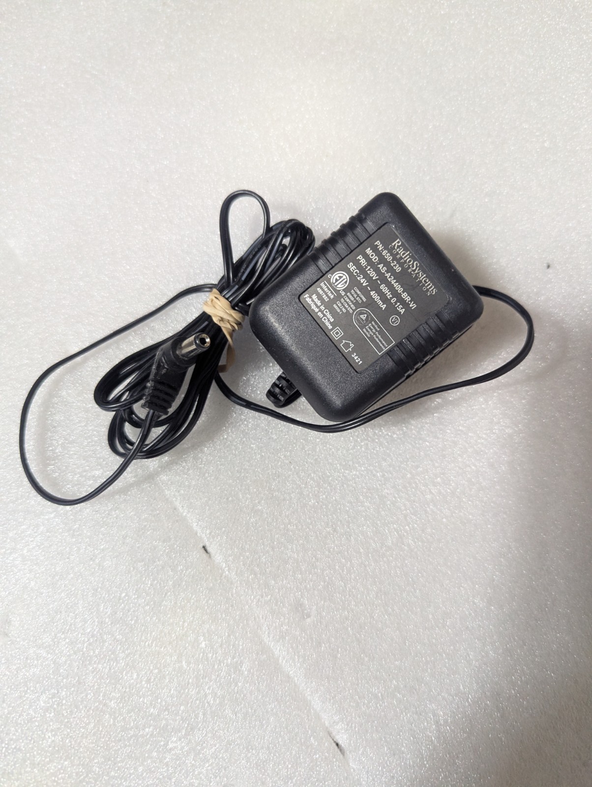 PetSafe Innotek 650-230 AS-A24400BR Radio Systems Wall AC Charger Power Adapter 