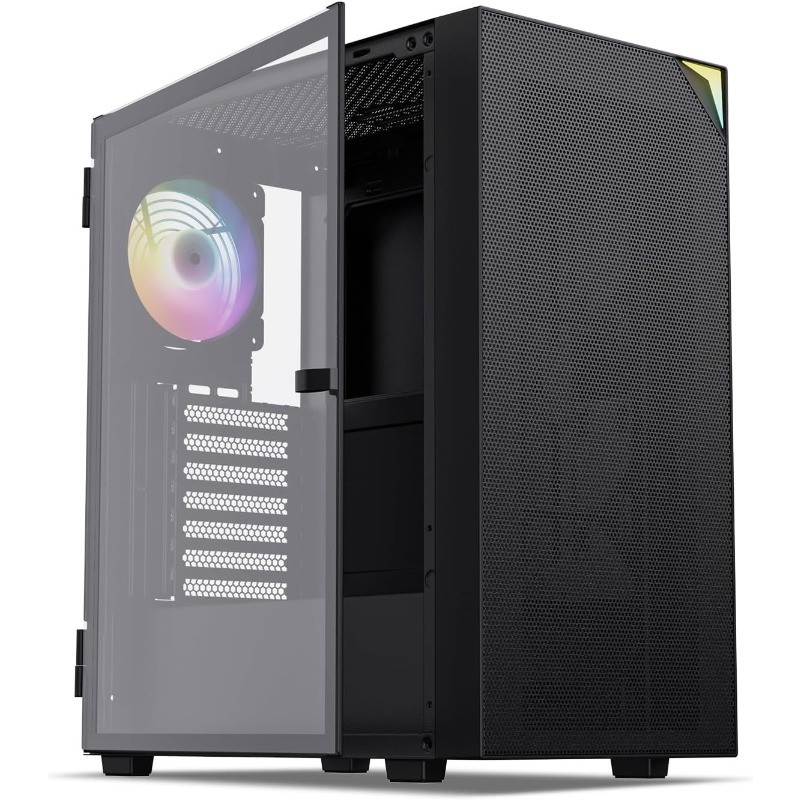 Black AL800 Mid Tower ATX Gaming PC Computer Case