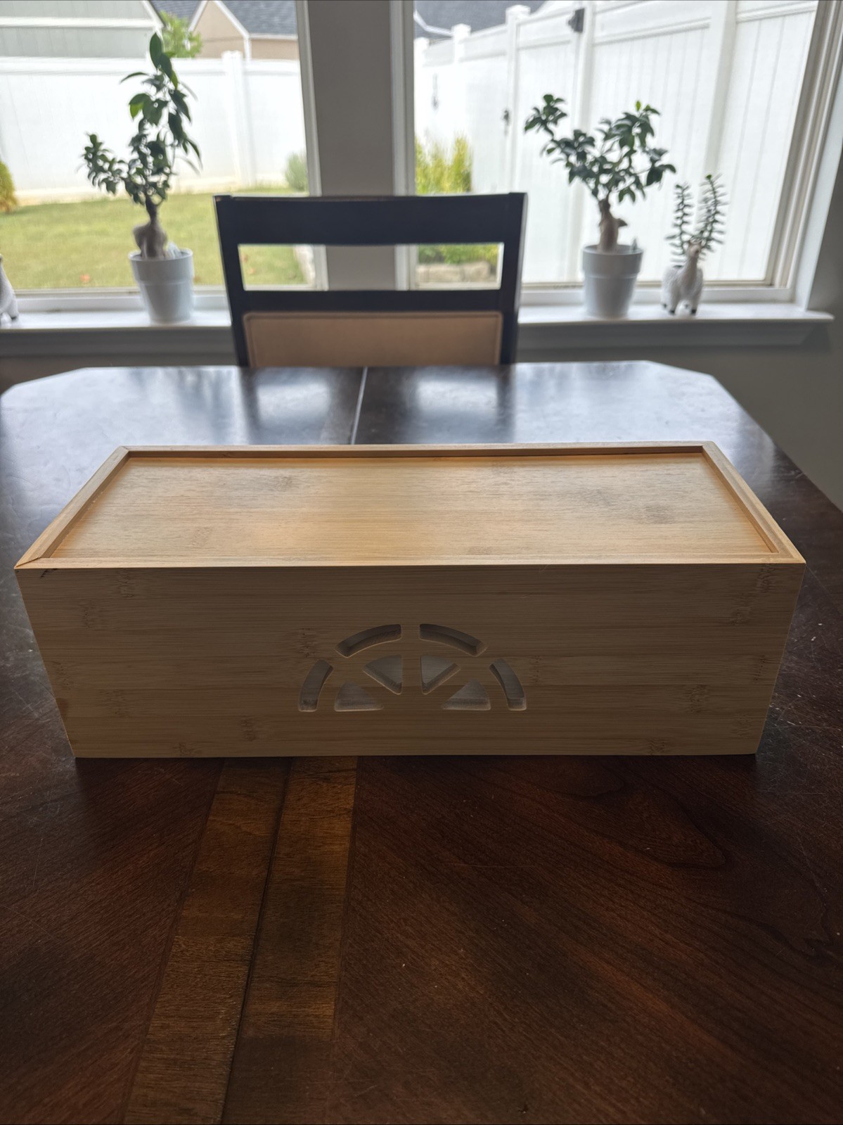 Wood Cable Management Box, Acacia Wood