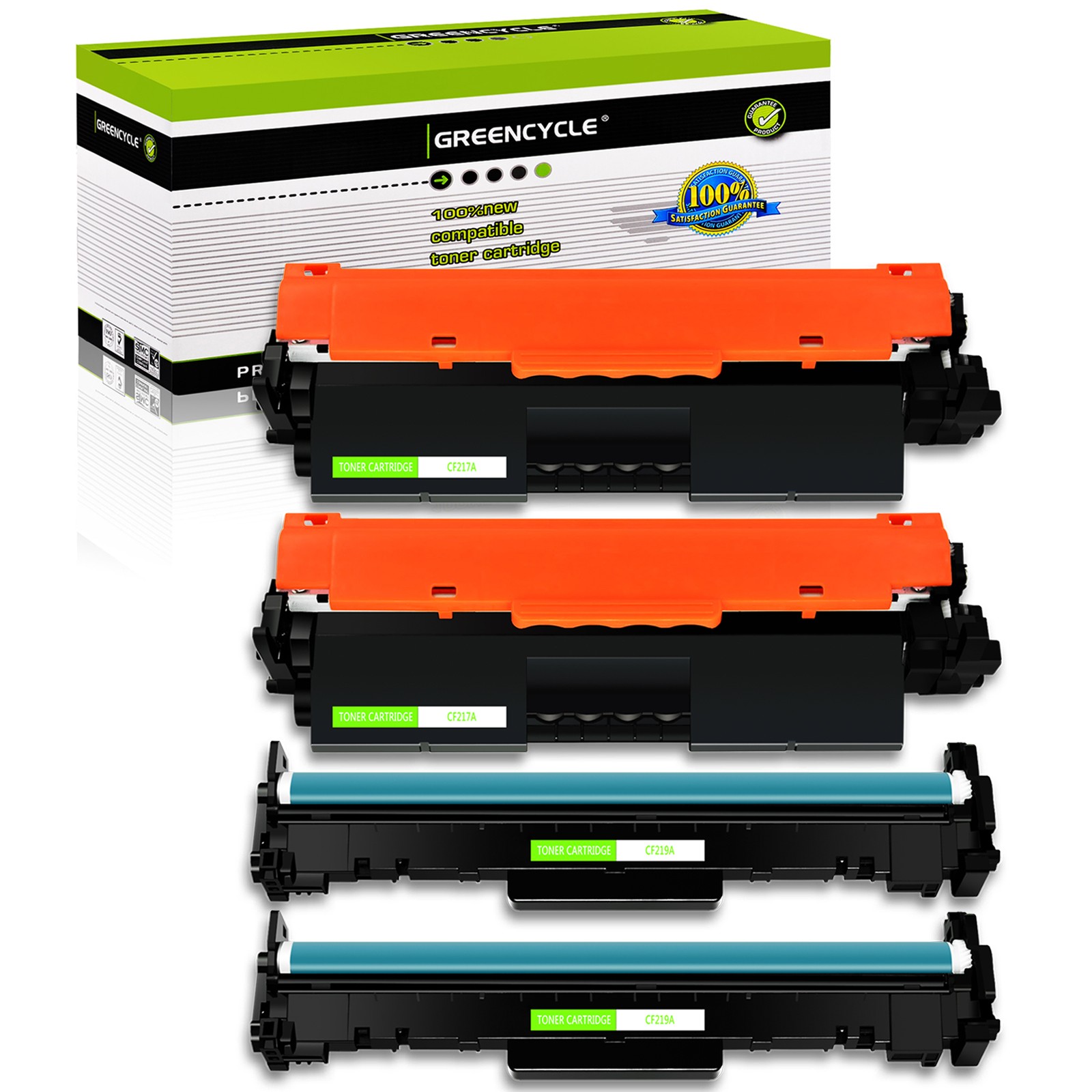 2PK CF217A Toner Cartridge & 2PK CF219A Drum Fit for HP LaserJet Pro M102a M102w