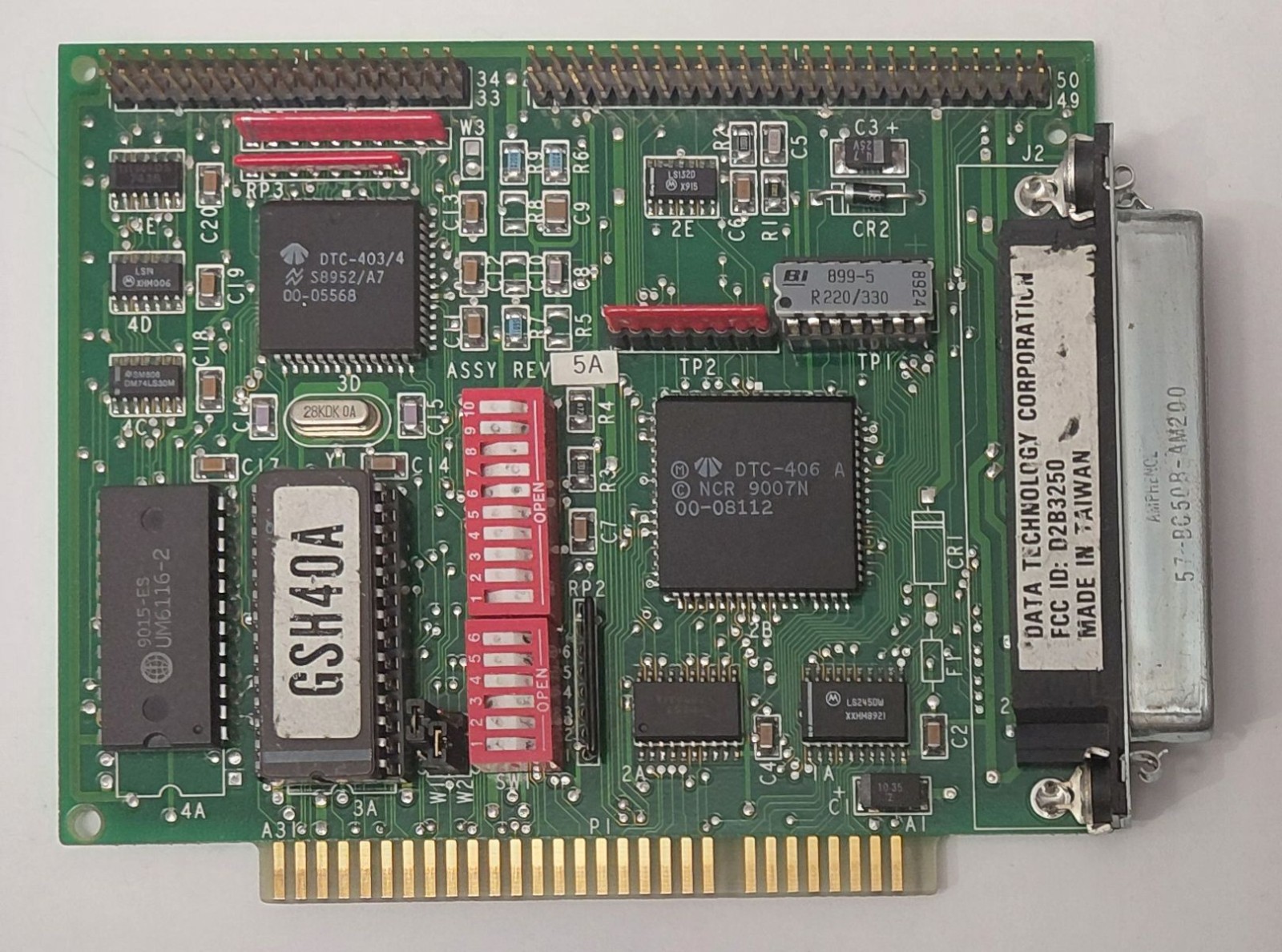 DTC 3250 8-bit ISA SCSI Controller (Bootable, Retro, 1990)