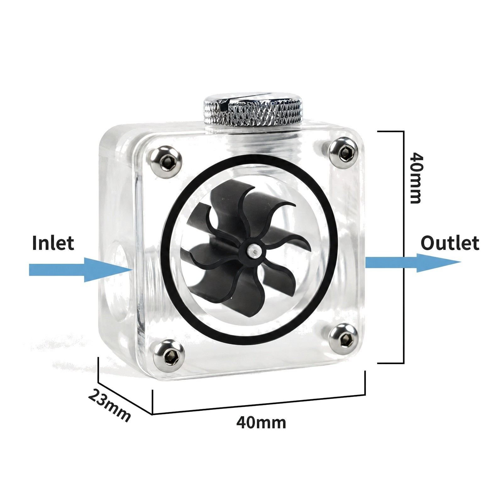 Flow Indicator Acrylic Water Cooling Monitoring Round G1/4
