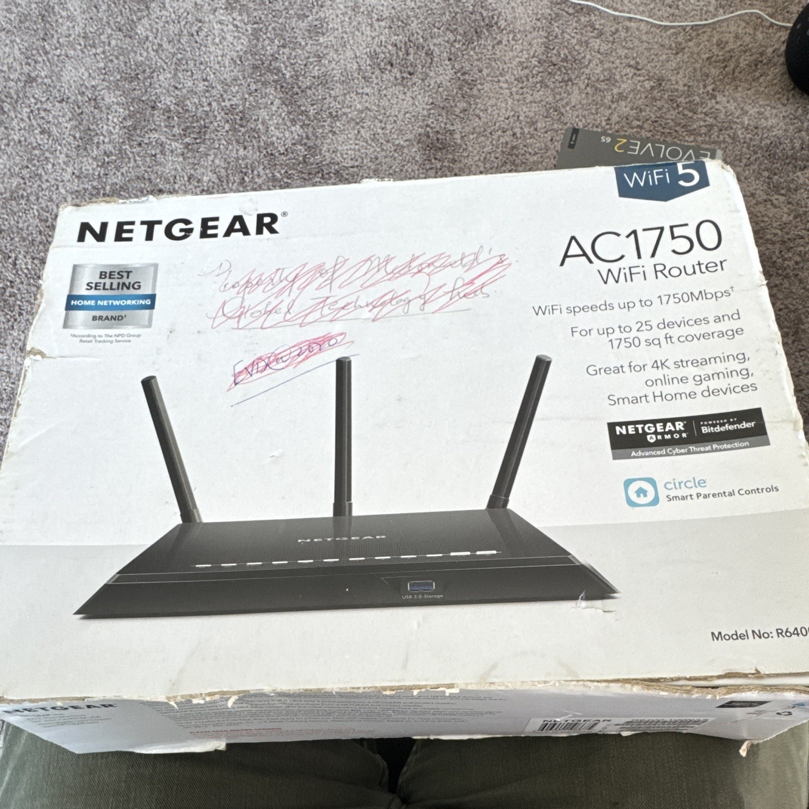 NETGEAR AC1750 WiFi 5 Dual-Band Router R6400, 4-Port Gigabit, Black