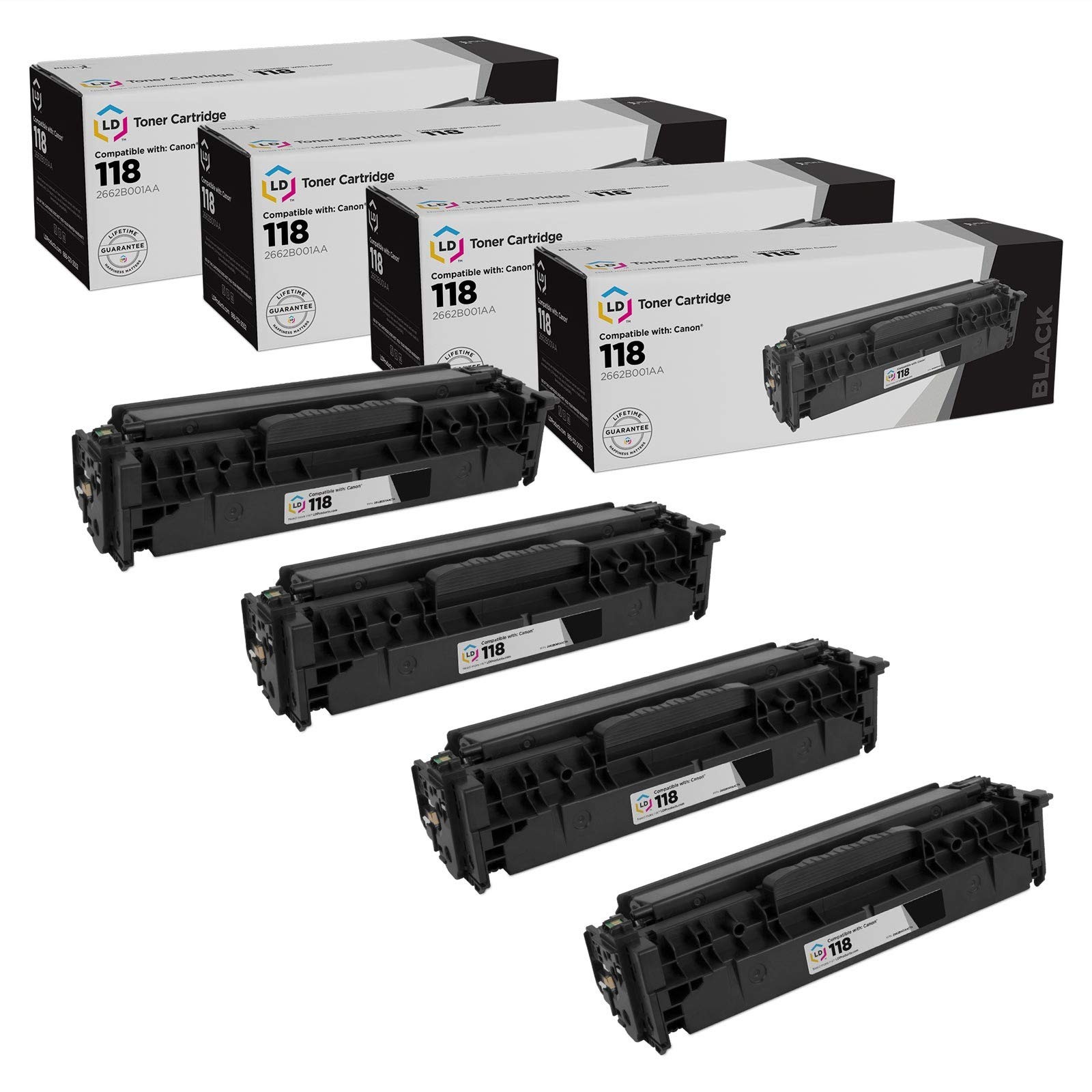 LD Reman Toner Cartridge for Canon 118 Black 4-Pack